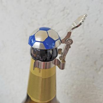 Fussball Blau-Weiss Zinndeckel für Bierflaschen
