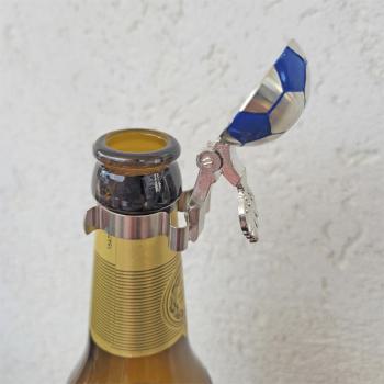 Fussball Blau-Weiss Zinndeckel für Bierflaschen