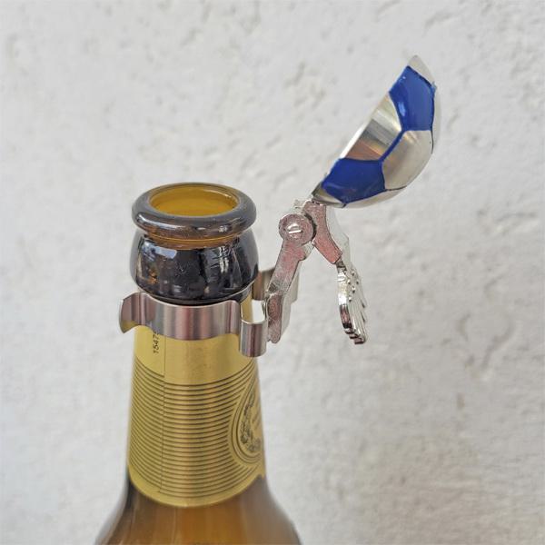 Fussball Blau-Weiss Zinndeckel für Bierflaschen