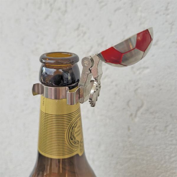 Fussball Rot-Weiss Zinndeckel für Bierflaschen