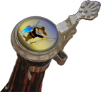 Angler mit Fisch - Zinndeckel